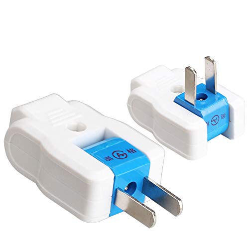 Enchufe adaptador de fusible blanco de 2 clavijas a 3 clavijas 1A para afeitadora/cepillo de dientes