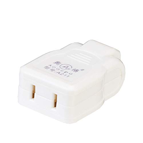 Enchufe adaptador de fusible blanco de 2 clavijas a 3 clavijas 1A para afeitadora/cepillo de dientes