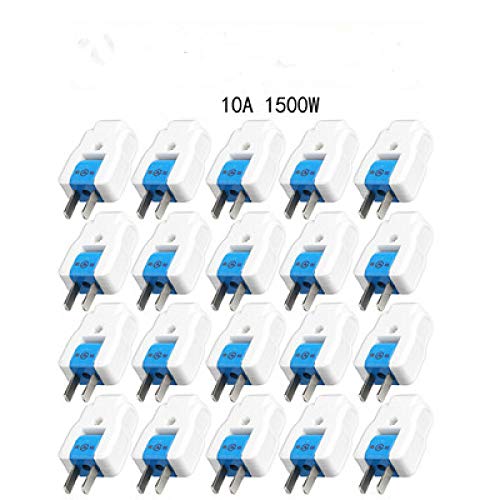 Enchufe adaptador de fusible blanco de 2 clavijas a 3 clavijas 1A para afeitadora/cepillo de dientes