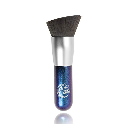 ENERGY Brochas De Maquillaje Kabuki Profesional - Pincel Facial Ideal Para La Aplicación De Bases De Maquillaje Liquido Tradicionales y Fluidas - con cepillo de silicona limpiador de huevo