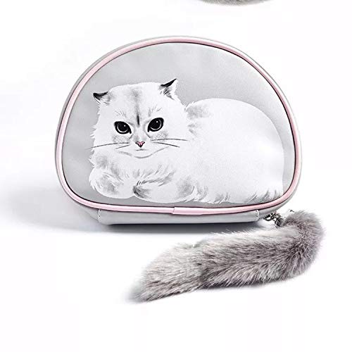 ENERGY Set de brochas de maquillaje Gato Adorable Brocha para polvo Kabuki Brochas para sombras de ojos de contorno Brochas para sombras de ojos Pelo de cabra de primera calidad (rosa 9 unidades)