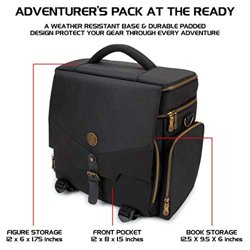 ENHANCE Mochila de Aventurero para Juegos de rol de Mesa RPG Bolsa de Viaje para Dragones y Mazmorras con Espacio para Guía de Jugador, Guía Maestra de D&D y más