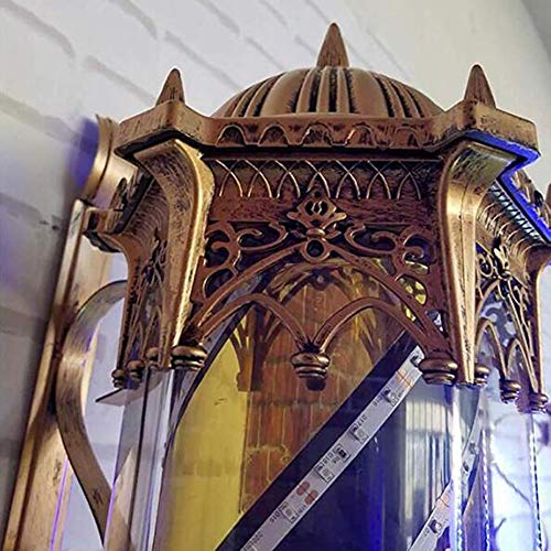 EOVL Poste De Barbero Pequeño Luminoso De Exteriores Poste De Peluqueria Barber Pole Exterior Led Light Para Peluquería Salón Tienda Firmar Pared- Montado Lámpara - Rojo Azul Y Blan