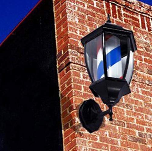 EOVL Poste De Barbero Pequeño Luminoso De Exteriores Poste De Peluqueria Barber Pole Exterior Led Light Para Peluquería Salón Tienda Firmar Pared- Montado Lámpara - Rojo Azul Y Blan
