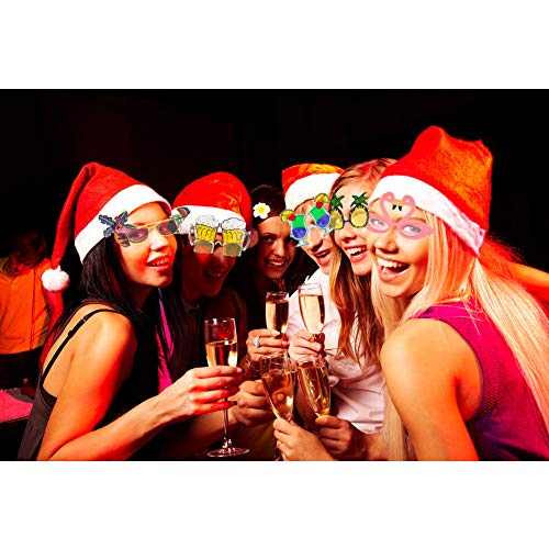 EQLEF Gafa Hawaiana Novedad Gafas de Vestir temática Tropical Fiesta Bolsa Piña Flamingo Gafas de Cerveza con Pinzas de Pelo de Fiesta para decoración y diversión