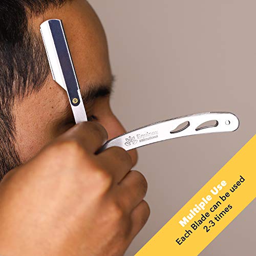 Equinox - Maquinilla de afeitar profesional con 100 cuchillas Derby de un solo filo - Cerrar afeitadora manual de seguridad para hombre