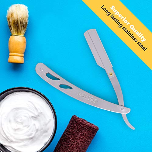 Equinox - Maquinilla de afeitar profesional con 100 cuchillas Derby de un solo filo - Cerrar afeitadora manual de seguridad para hombre