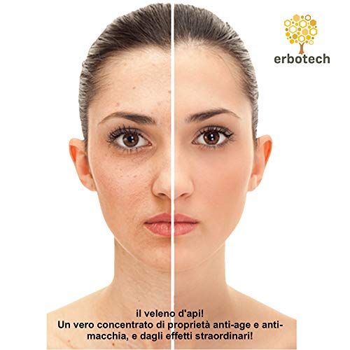 ERBOTECH Crema facial para mujer/hombre con veneno de abeja, dispensador sin aire de 100 ml, efecto de relleno antienvejecimiento, tonificación, levantamiento rápido, ideal para todo tipo de pieles