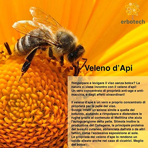 ERBOTECH Crema facial para mujer/hombre con veneno de abeja, dispensador sin aire de 100 ml, efecto de relleno antienvejecimiento, tonificación, levantamiento rápido, ideal para todo tipo de pieles