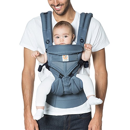 Ergobaby Mochila Portabebé Ergonómica Omni 360 Cool Air Mesh Oxford Azul, 4-Posiciones de Porteo