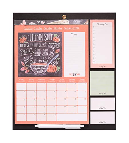 Erik - Planificador mensual de imán para nevera 2019/2020 Kitchen, Lily & Val