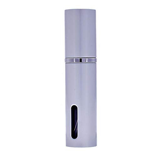 Esencial calidad plata spray vacío atomizador de perfume con ventana para bolso y viajes, 10 ml., rellenable, incluye embudo