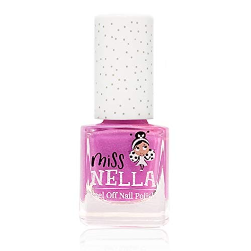 Esmalte de uñas para niños, Miss Nella SUMMER SPARKLE, Lote de 5 Barnices - rosa, melocotón, amarillo, morado, rosa