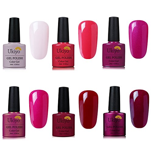 Esmalte Semipermanente Esmalte de Uñas 6pcs Esmalte de Gel Soak Off Manicura 10ml de Ukiyo