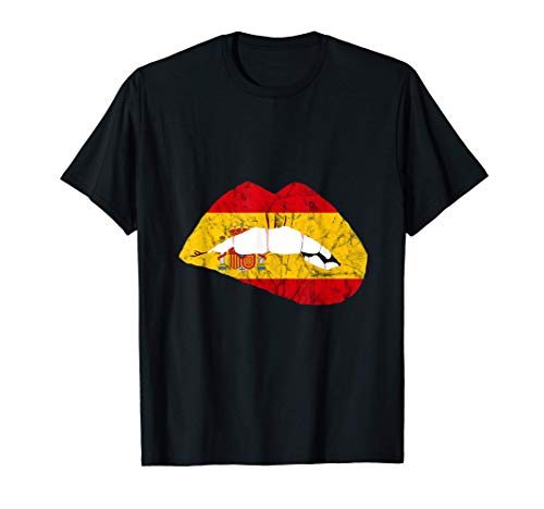 España Labios Boca Español Lápiz Labial Español Orgullo Camiseta
