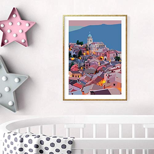España Poster Wall Art Prints Colorful Artwork Aragon Poster Teruel Art Canvas Painting Spanish Nursery Wall Decor 50X70CM SIN marco