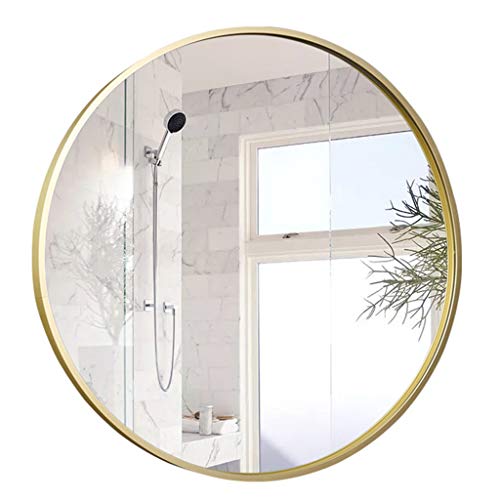 Espejo De BañO Espejo De Vanidad Espejo Redondo De Metal NóRdico Maquillaje De Pared / Espejo For Vestirse Marco De Metal Panel De Vidrio Espejo Decorativo De Pared DiáMetro 50/60 / 70cm Negro, Dora