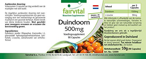 Espino amarillo 500mg - Omega 7 vegano - Dosis elevada - 90 Cápsulas - Calidad Alemana