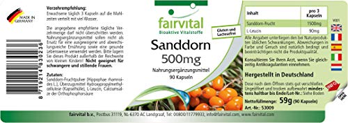 Espino amarillo 500mg - Omega 7 vegano - Dosis elevada - 90 Cápsulas - Calidad Alemana