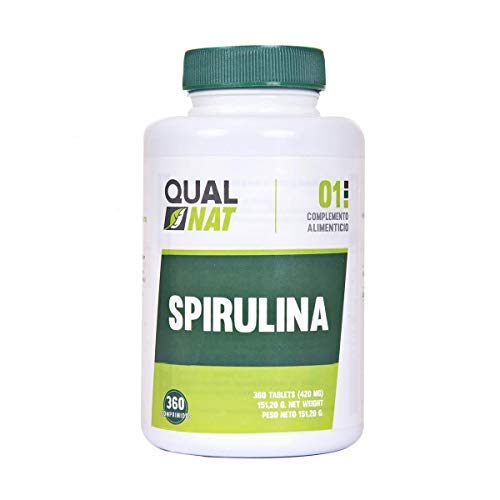 Espirulina Comprimidos | Saciante + Proteina + Vitaminas | Más Energía y Vitalidad | Mejora tú Rendimiento Deportivo |100% Natural | Spirulina 360 Comprimidos- Qualnat