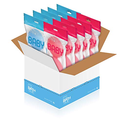 Esponja Soft para bebés. Caja 20 esponjas en packs de 2 uds. Esponjas especiales para el cuidado de la piel sensible del bebé en cada baño