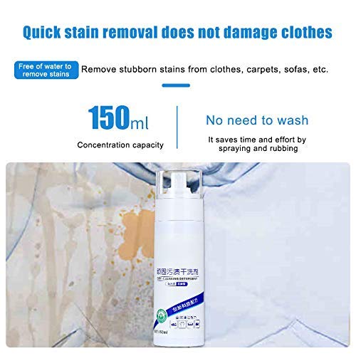 Espuma de Limpieza de Ropa sin Agua, Spray de Limpieza sin Enjuague, Agente de Lavado sin líquido, Limpiador en seco, Chaqueta de Plumas, Spray de Limpieza en seco para Limpiar Casco, Ropa