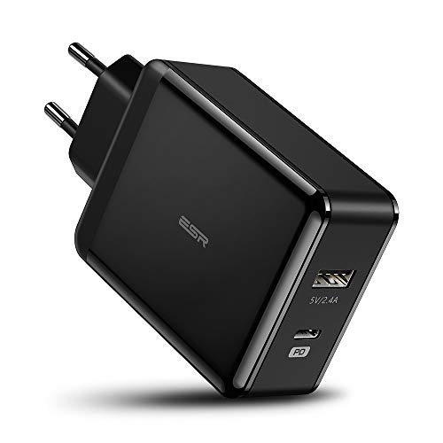 ESR 30W Cargador USB C con Power Delivery, 18W PD para iPhone SE 2020/11/11 Pro/11 Pro MAX/XR/XS MAX/XS/X/8/8 Plus, iPad 8/iPad Air 2020, Galaxy S20/S20+/S10/S10+/S9/S9+/Note 10, Airpods Pro, Xiaomi