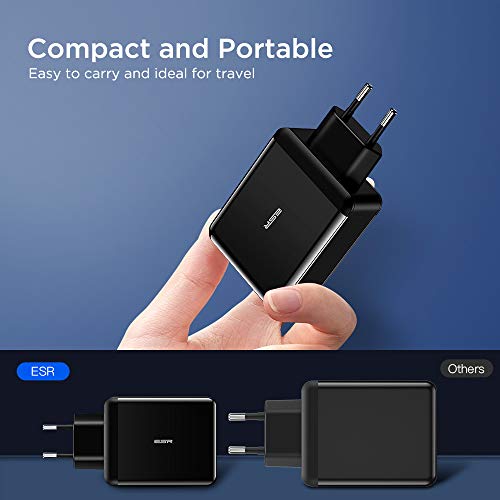 ESR 30W Cargador USB C con Power Delivery, 18W PD para iPhone SE 2020/11/11 Pro/11 Pro MAX/XR/XS MAX/XS/X/8/8 Plus, iPad 8/iPad Air 2020, Galaxy S20/S20+/S10/S10+/S9/S9+/Note 10, Airpods Pro, Xiaomi