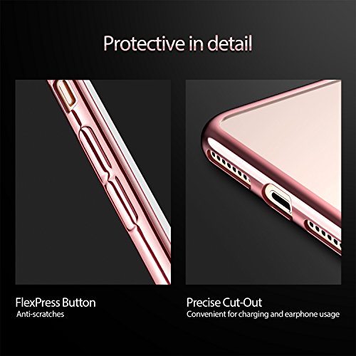 ESR Funda para iPhone 8 Plus/ 7 Plus Transparente Suave TPU Gel [Protección a Bordes y Cámara] [Compatible con Carga Inalámbrica] para iPhone 7 Plus iPhone 8 Plus 5.5" 2017- Oro Rosa
