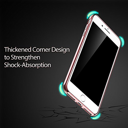 ESR Funda para iPhone 8 Plus/ 7 Plus Transparente Suave TPU Gel [Protección a Bordes y Cámara] [Compatible con Carga Inalámbrica] para iPhone 7 Plus iPhone 8 Plus 5.5" 2017- Oro Rosa