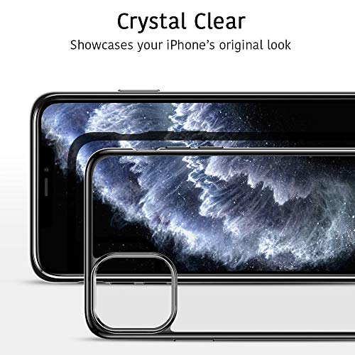 ESR Funda Transparente Serie Essential Zero para iPhone 11 Pro, Suave TPU Transparente, Funda Delgada de Suave Silicona para iPhone 11 Pro 5,8” (2019). Marco Negro.