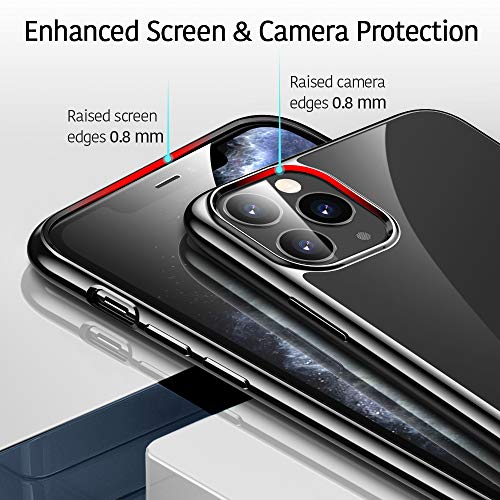 ESR Funda Transparente Serie Essential Zero para iPhone 11 Pro, Suave TPU Transparente, Funda Delgada de Suave Silicona para iPhone 11 Pro 5,8” (2019). Marco Negro.