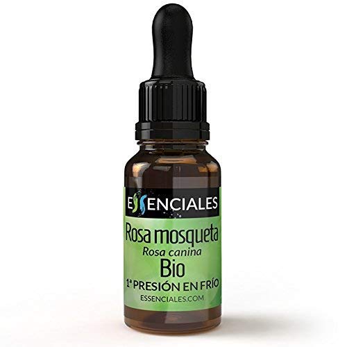 Essenciales - Aceite Vegetal de Rosa de Mosqueta BIO, 100% Puro y con certificado ECOLÓGICO, 10 ml | Aceite Vegetal Rosa Canina, 1ª Presión Frío