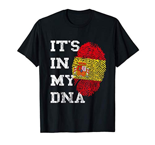 Está En Mi ADN Español Raíces España Huella Dactilar Orgullo Camiseta