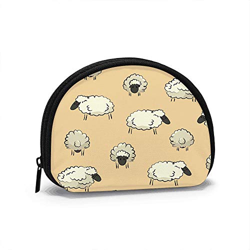 Estilizado Colorido rebaño de ovejas Mujeres niñas Shell cosmético Maquillaje Bolsa de Almacenamiento al Aire Libre Compras Monedero Organizador de Cartera
