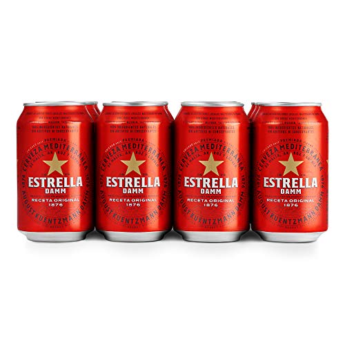 Estrella Damm Cerveza - Pack de 12 Latas 33cl