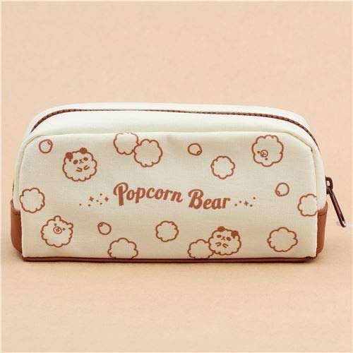 Estuche bolso lindo marrón crema chocolate palomitas oso panda de Japón