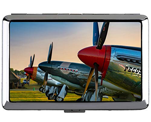 Estuche de Cigarrillos King Size, Caja de Almacenamiento para Estuche para Tarjetas de Visita Mustang Airlines P 51