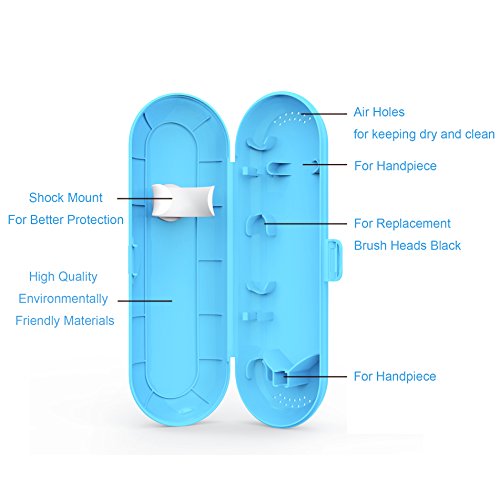 Estuche de viaje para Poketech Oral-B y 1 pieza de mano y el cepillo 2 Premium, Azul