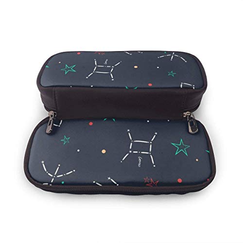 Estuche Escolar de Gran Capacidad, Bolsa de Lápiz Organizador para Material Papelería con Cremallera Doble Patrón del horóscopo de la galaxia para Hombre Mujer Estudiante en Escuela Oficina