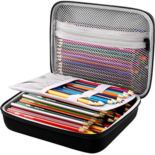 Estuche para 200 lápices de colores o 130 bolígrafos de gel, ceras, cinta, notas adhesivas y gomas, ideal para niños y adultos