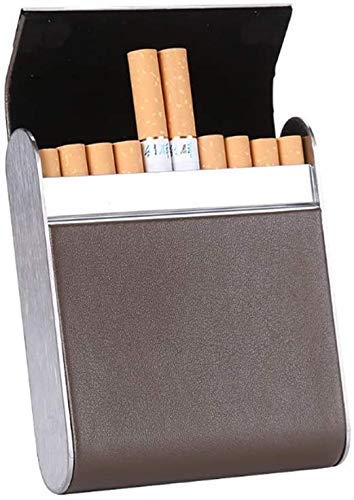 Estuche para Cigarrillos, Estuche para Cigarrillos de aleación de Aluminio, Puede Contener 20 Cigarrillos, 9.5X8.2X2.1CM, Gris, Especialmente práctico y fácil de Usar, Muy fácil de Usar