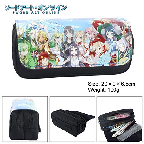 Estuche para estudiantes de ALTcompluser SAO, Anime Sword Art Online, estuche de lona para el colegio, organizador de papel de escritura de escritorio para la escuela y la oficina, color diseño 1