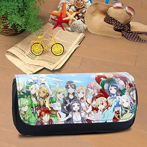 Estuche para estudiantes de ALTcompluser SAO, Anime Sword Art Online, estuche de lona para el colegio, organizador de papel de escritura de escritorio para la escuela y la oficina, color diseño 1
