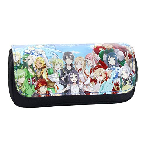 Estuche para estudiantes de ALTcompluser SAO, Anime Sword Art Online, estuche de lona para el colegio, organizador de papel de escritura de escritorio para la escuela y la oficina, color diseño 1