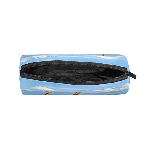 Estuche para lápices BIGJOKE con tres jirafas, bolsa con cremallera, organizador para brochas de maquillaje, para niñas, niños, escuela, estudiante, papelería, suministros de oficina