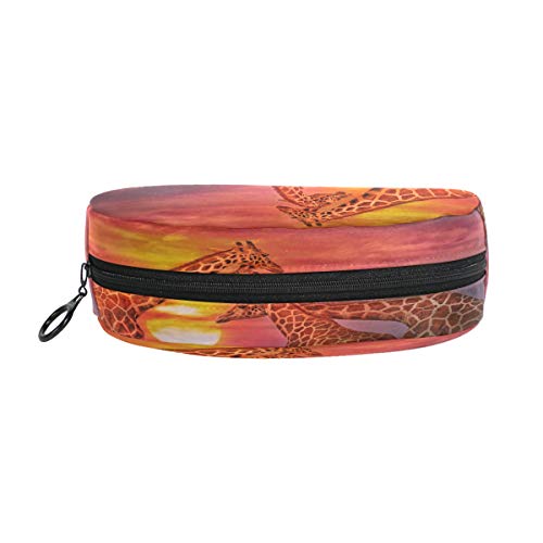 Estuche para lápices BIGJOKE, diseño de jirafa africana, con cremallera, bolsa para brochas de maquillaje, bolsa para niñas, niños, adolescentes, adultos, escuela, estudiante, oficina, suministros