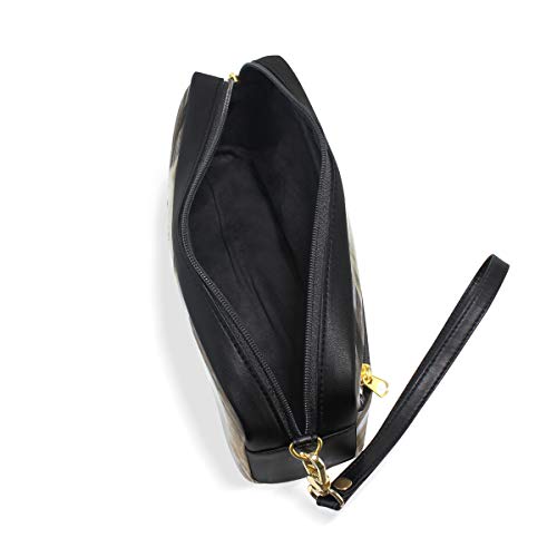 Estuche para lápices, diseño de lobo ártico, con compartimentos para la escuela, estudiante, piel, bolsa de cosméticos