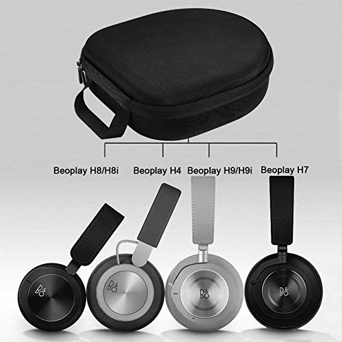 Estuche rígido para B&O Play de Bang & Olufsen. Auriculares inalámbricos y Accesorios H4, H7, H8 / H8i, H9 / H9i con Sobre-oído, Bolsa de Almacenamiento portátil para Viaje - Negro