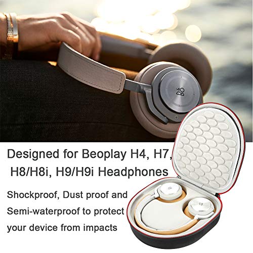 Estuche rígido para B&O Play de Bang & Olufsen. Auriculares inalámbricos y Accesorios H4, H7, H8 / H8i, H9 / H9i con Sobre-oído, Bolsa de Almacenamiento portátil para Viaje - Negro